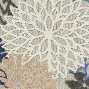 8' Blue And Gray Indoor Outdoor Area Rug