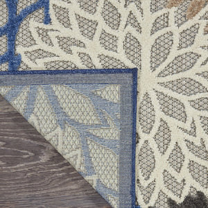 3' X 4' Blue And Gray Indoor Outdoor Area Rug