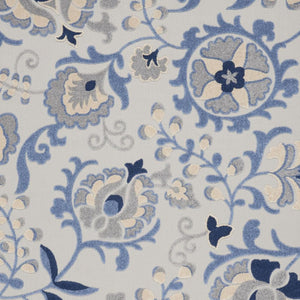 7' X 10' Blue And Gray Indoor Outdoor Area Rug