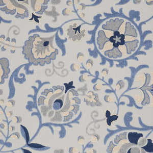 7' X 10' Blue And Gray Indoor Outdoor Area Rug