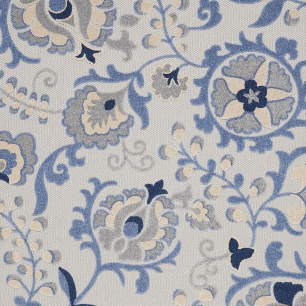 7' X 10' Blue And Gray Indoor Outdoor Area Rug