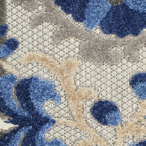 6' X 9' Blue And Gray Indoor Outdoor Area Rug