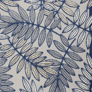 4' X 6' Ivory And Blue Floral Indoor Outdoor Area Rug