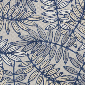 4' X 6' Ivory And Blue Floral Indoor Outdoor Area Rug