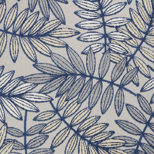 4' X 6' Ivory And Blue Floral Indoor Outdoor Area Rug