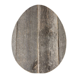 12" X 9" Gray Reclaimed Wood Egg Shaped Wall Decor