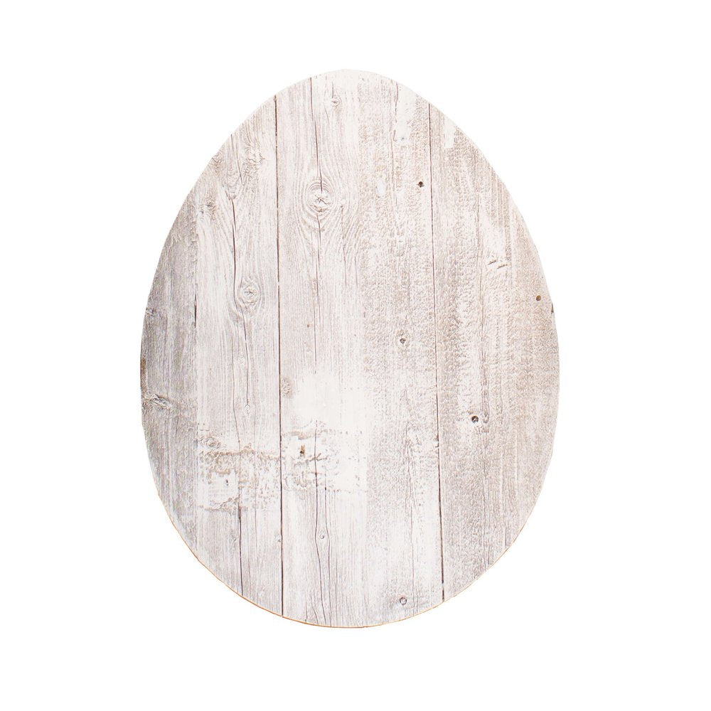 12" X 9" White Easter Solid Wood Hanging Dimensional Sculpture
