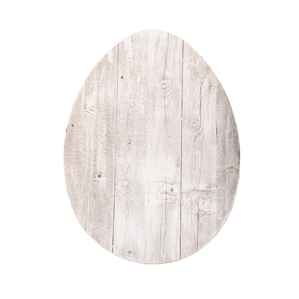 12" X 9" White Easter Solid Wood Hanging Dimensional Sculpture
