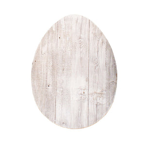 12" X 9" White Easter Solid Wood Hanging Dimensional Sculpture