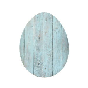 18" X 14" Turquoise Reclaimed Wood Egg Shaped Wall Decor