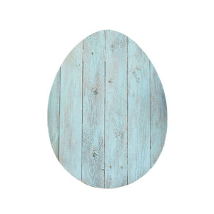 18" X 14" Turquoise Reclaimed Wood Egg Shaped Wall Decor