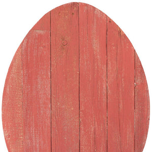 18" X 14" Red Reclaimed Wood Egg Shaped Wall Decor