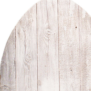 18" X 14" White Reclaimed Wood Egg Shaped Wall Decor