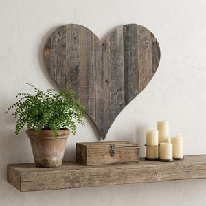 12" Weathered Gray Reclaimed Wood Heart Wall Decor