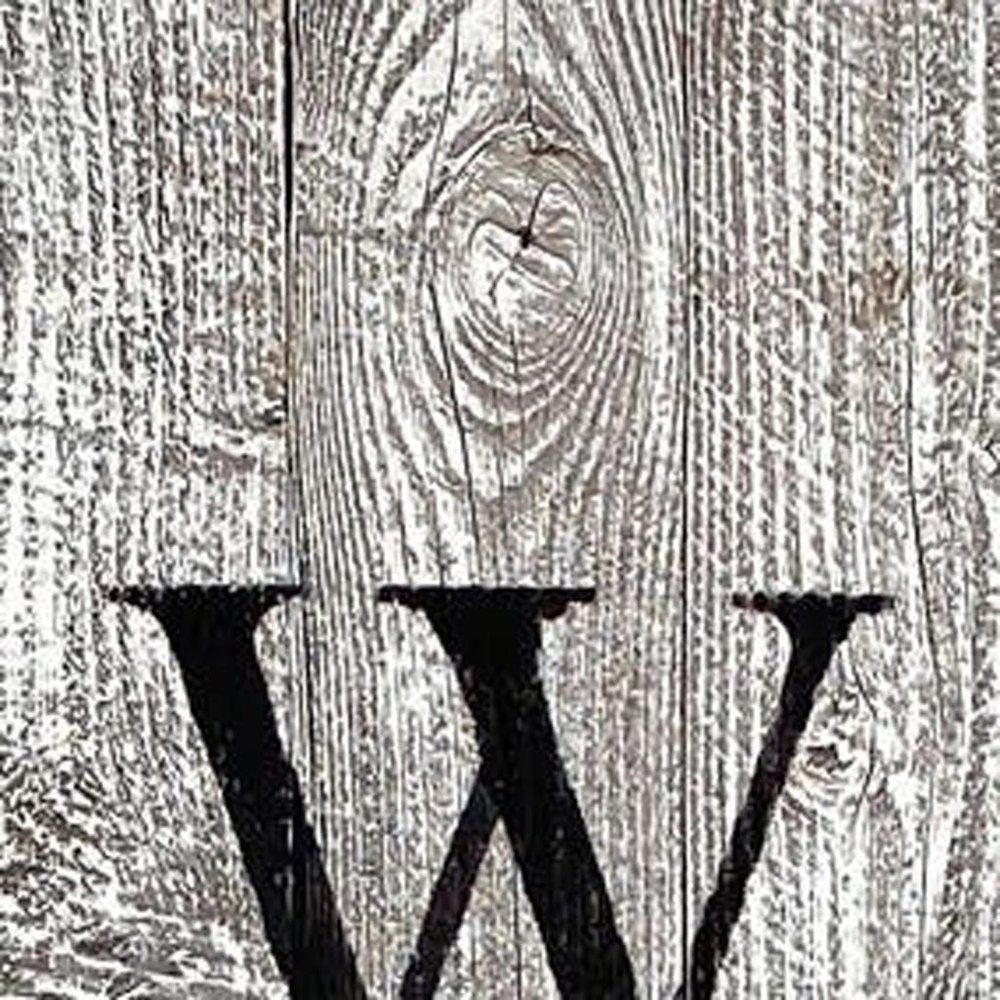 60" Whitewash And Black Solid Wood Welcome Porch Sign