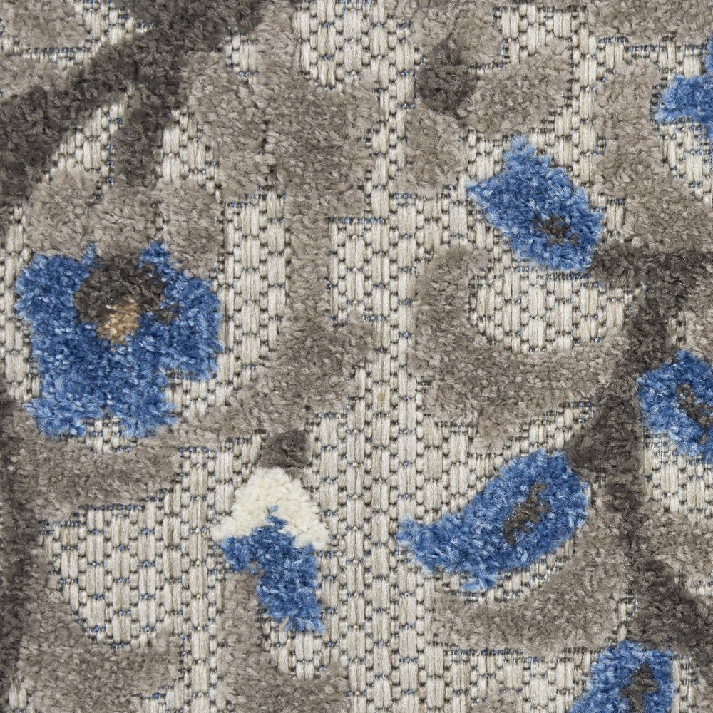 3' X 4' Blue And Gray Indoor Outdoor Area Rug