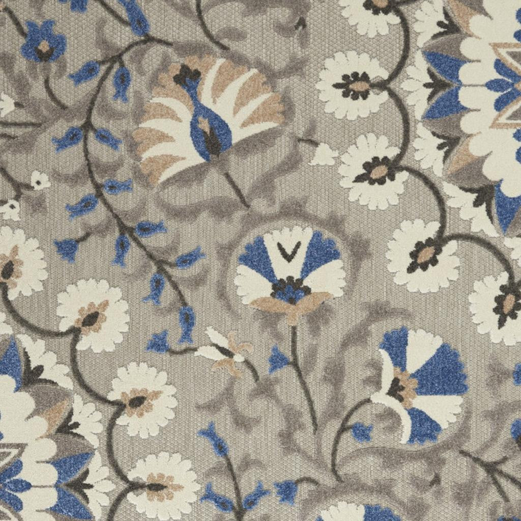 3' X 4' Blue And Gray Indoor Outdoor Area Rug