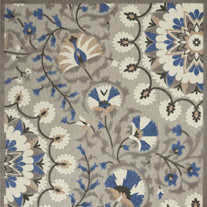 3' X 4' Blue And Gray Indoor Outdoor Area Rug