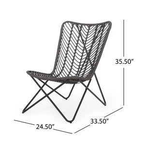 Outdoor Wicker Chair With Geometric Cross Base, (Set of 2) - Gray by Couch.com