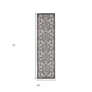 6' Gray Indoor Outdoor Area Rug