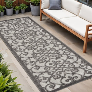 6' Gray Indoor Outdoor Area Rug