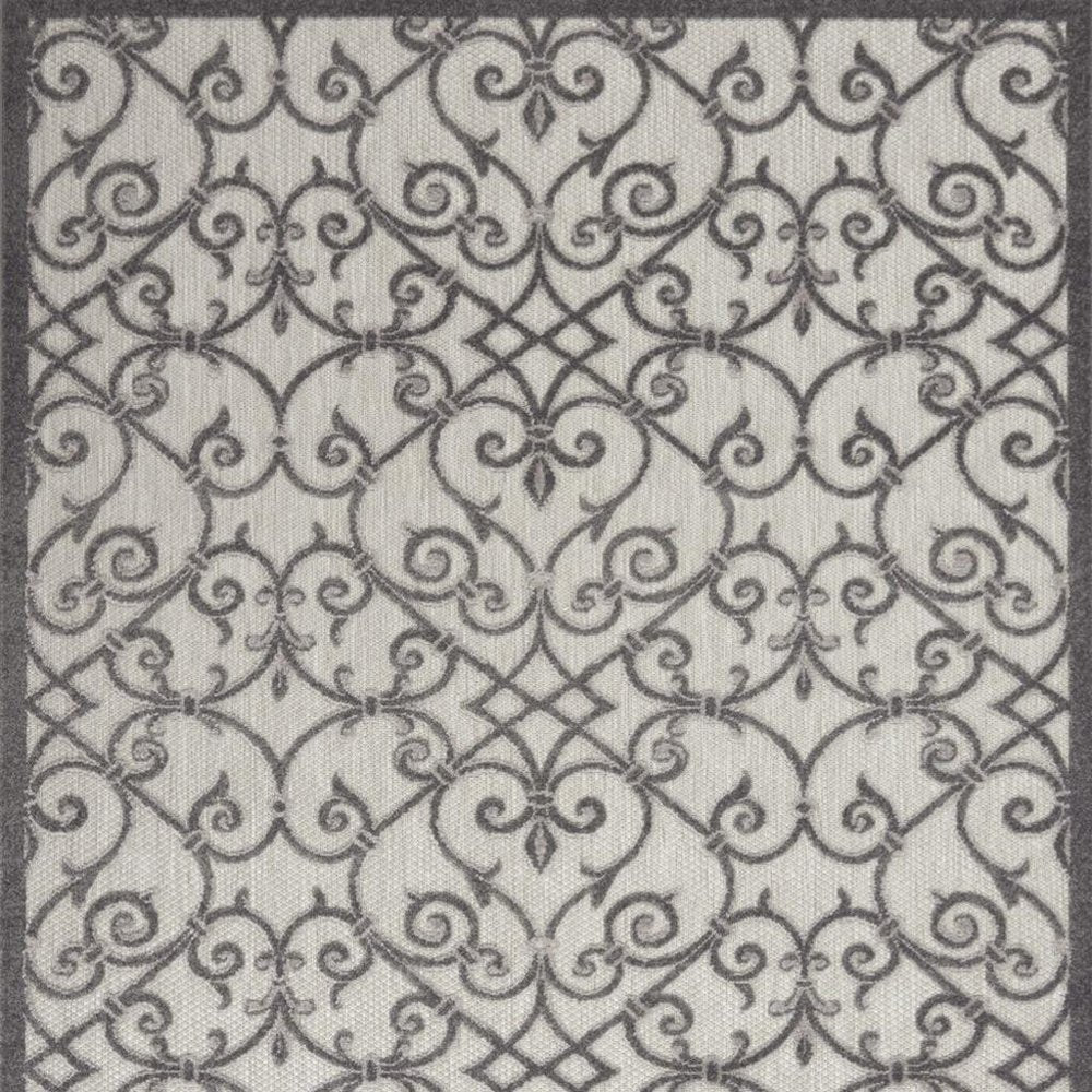 8' X 11' Gray Indoor Outdoor Area Rug