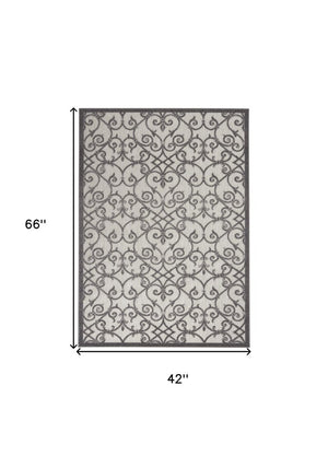 8' X 11' Gray Indoor Outdoor Area Rug