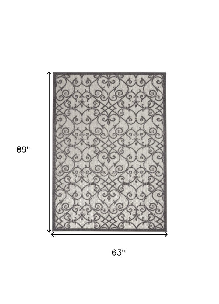 5' X 8' Gray Indoor Outdoor Area Rug