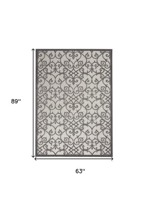 5' X 8' Gray Indoor Outdoor Area Rug