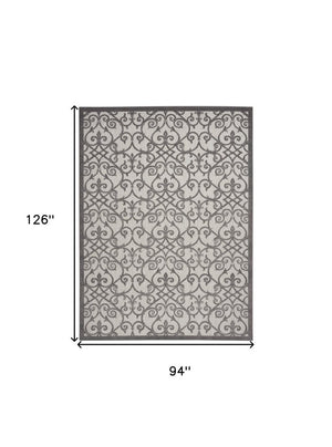 5' X 8' Gray Indoor Outdoor Area Rug