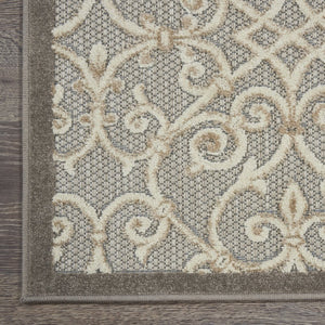 8' Gray And Ivory Indoor Outdoor Area Rug