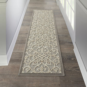 6' Gray And Ivory Indoor Outdoor Area Rug