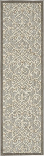 6' Gray And Ivory Indoor Outdoor Area Rug