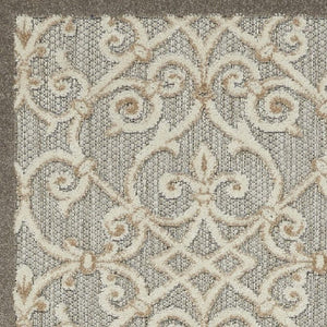 6' Gray And Ivory Indoor Outdoor Area Rug