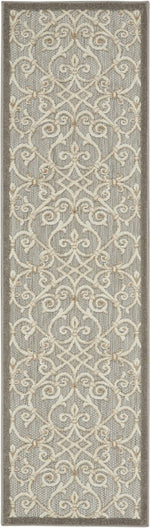 6' Gray And Ivory Indoor Outdoor Area Rug
