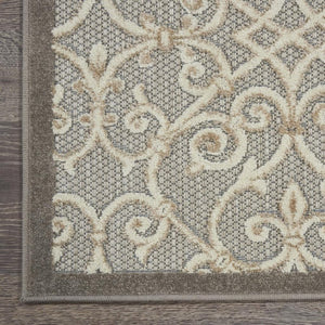 5' X 8' Gray And Ivory Indoor Outdoor Area Rug