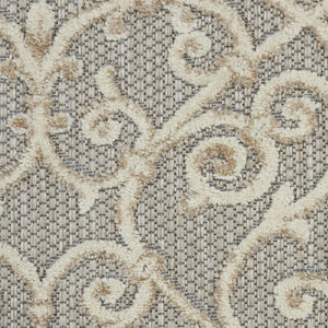 5' X 8' Gray And Ivory Indoor Outdoor Area Rug