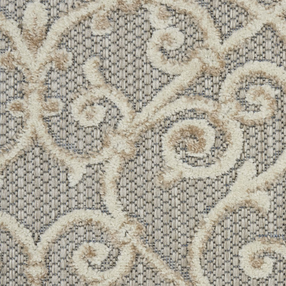 5' X 8' Gray And Ivory Indoor Outdoor Area Rug