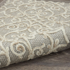 5' X 8' Gray And Ivory Indoor Outdoor Area Rug