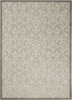 5' X 8' Gray And Ivory Indoor Outdoor Area Rug