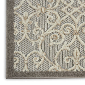 5' X 8' Gray And Ivory Indoor Outdoor Area Rug