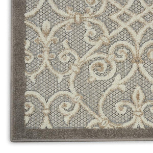 5' X 8' Gray And Ivory Indoor Outdoor Area Rug