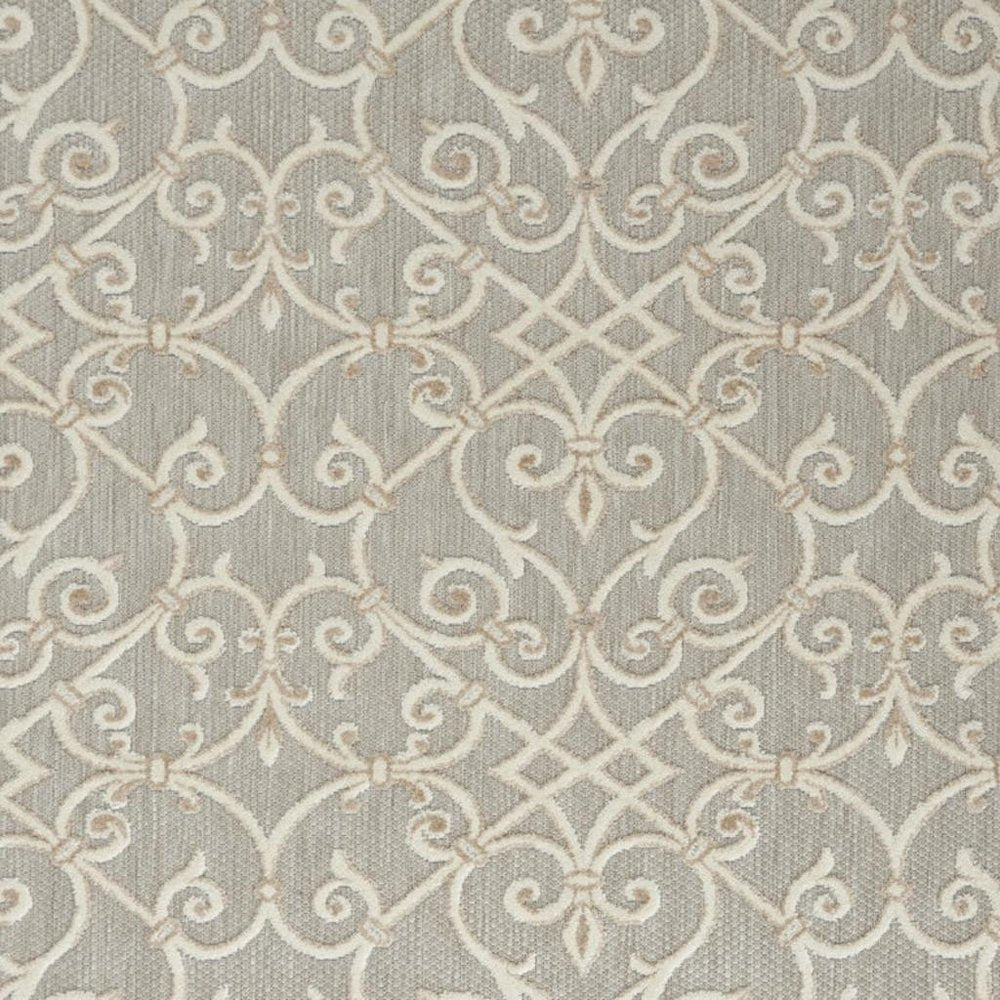5' X 8' Gray And Ivory Indoor Outdoor Area Rug