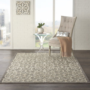 8' X 11' Gray And Ivory Indoor Outdoor Area Rug