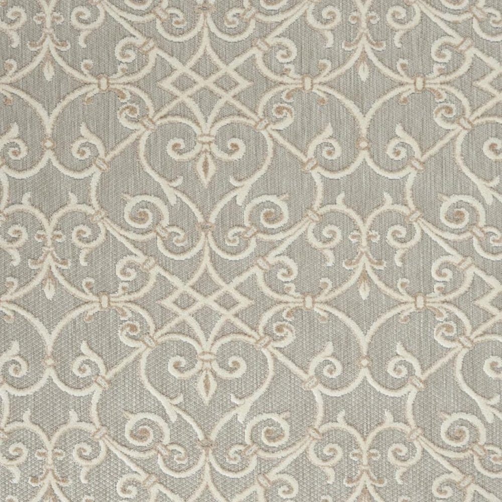 5' X 8' Gray And Ivory Indoor Outdoor Area Rug
