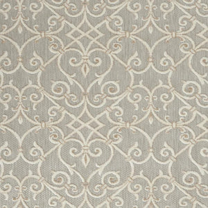 8' X 11' Gray And Ivory Indoor Outdoor Area Rug