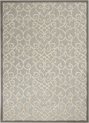 5' X 8' Gray And Ivory Indoor Outdoor Area Rug