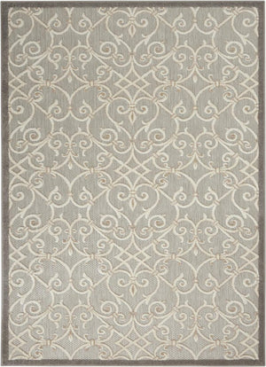 5' X 8' Gray And Ivory Indoor Outdoor Area Rug