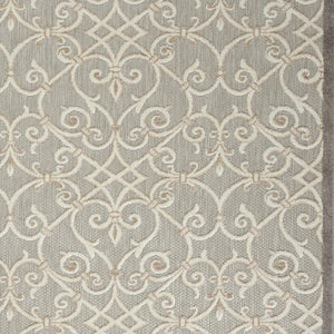 8' X 11' Gray And Ivory Indoor Outdoor Area Rug