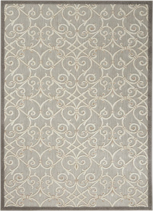 5' X 8' Gray And Ivory Indoor Outdoor Area Rug